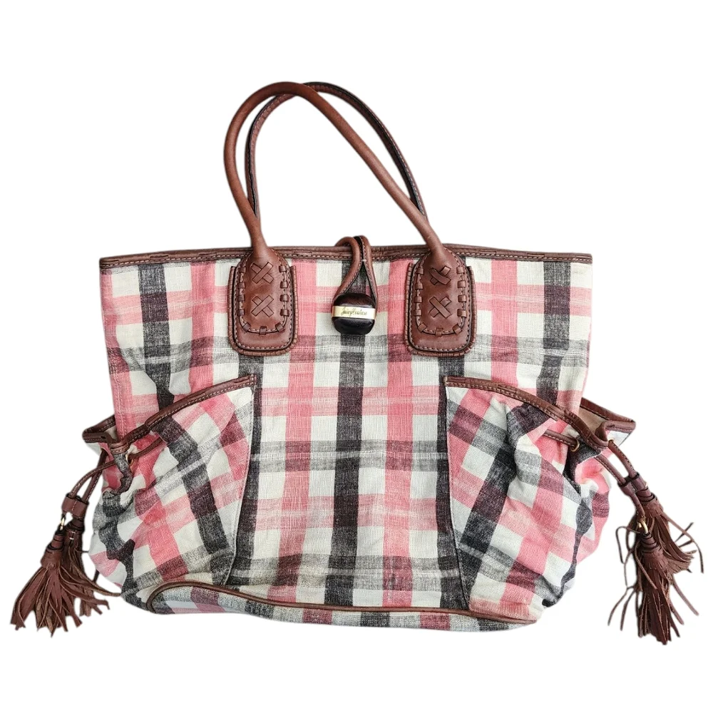 JUICY COUTURE shoulder bag linen blend & leather